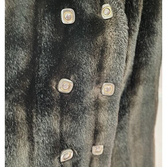 Vintage 60s/70s Tissavel France Faux Fur Long peacoat overcoat size S - Picture 4 of 8